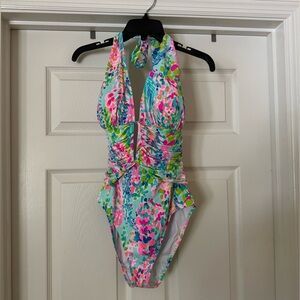 Lilly Pulitzer EUC Catch the Wave Halter Swimsuit Size 10